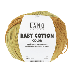 Lang Yarns Knitting Pattern 62 - 2 balls / yellow/salmon 786.0028 Top down sweater Pattern Bundle in BABY COTTON COLOR by LANGYARNS | Punto 56-005