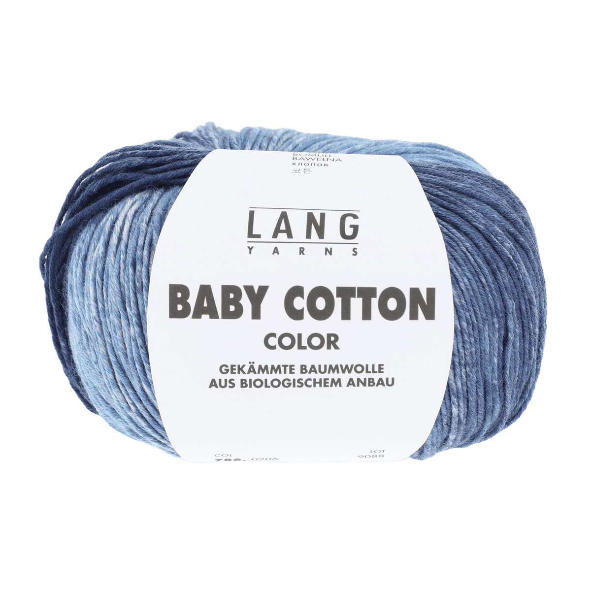 Lang Yarns Knitting Pattern 62 - 3 balls / blue/light blue 786.0206 Sweater Pattern Bundle in BABY COTTON COLOUR by LANGYARNS | Punto 56-004