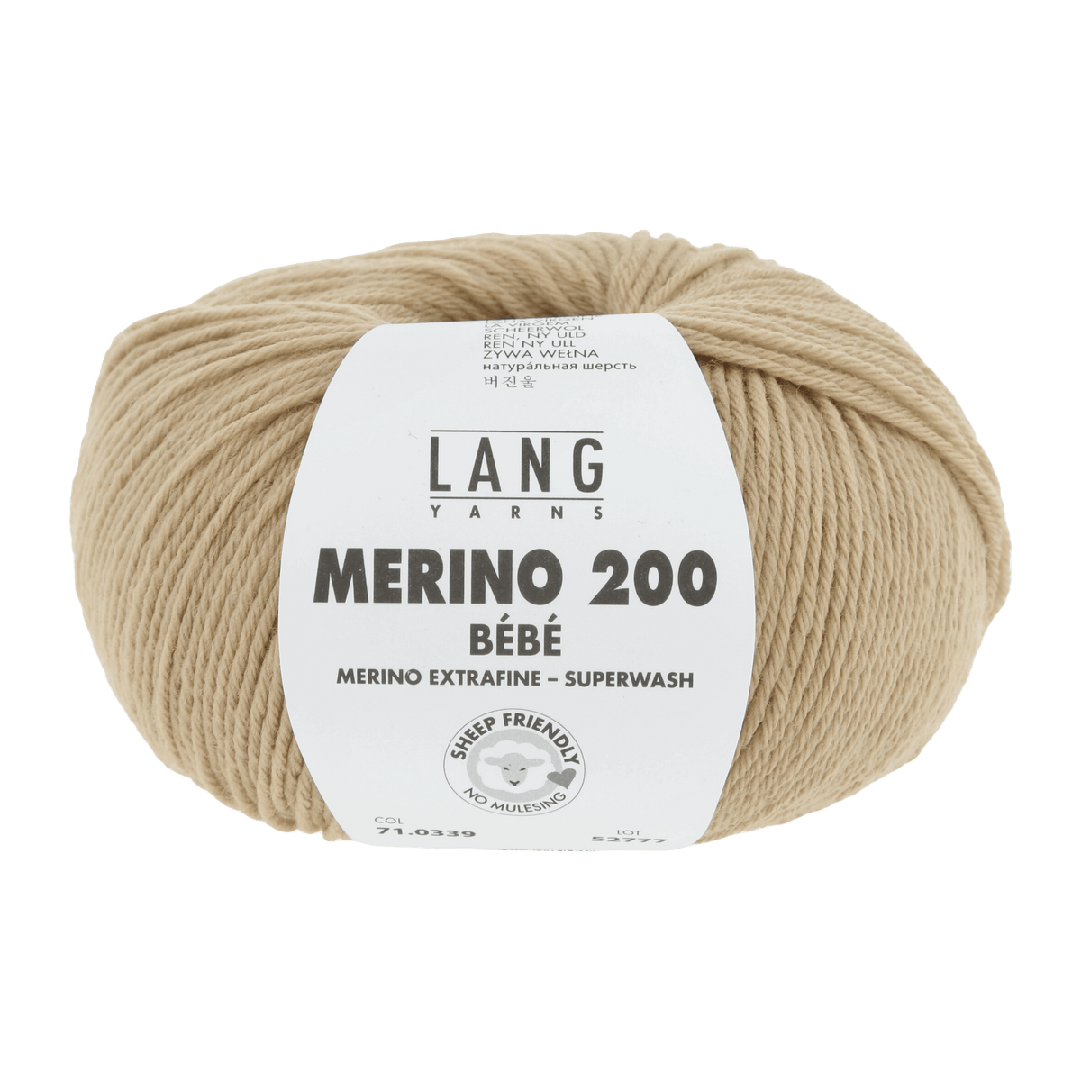Lang Yarns Knitting Pattern 62 - 3 balls / camel 71.0339 ISLA Long-sleeved romper Pattern Bundle in Merino 200 Bébé by LANGYARNS | Punto 80-014