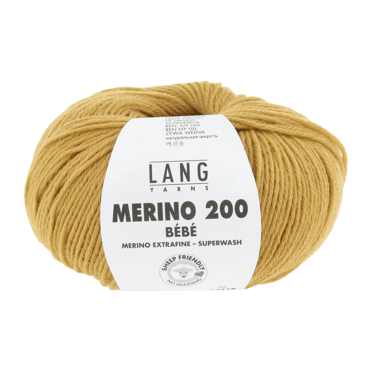 Lang Yarns Knitting Pattern 62 - 3 balls / gold 71.0350 ISLA Long-sleeved romper Pattern Bundle in Merino 200 Bébé by LANGYARNS | Punto 80-014