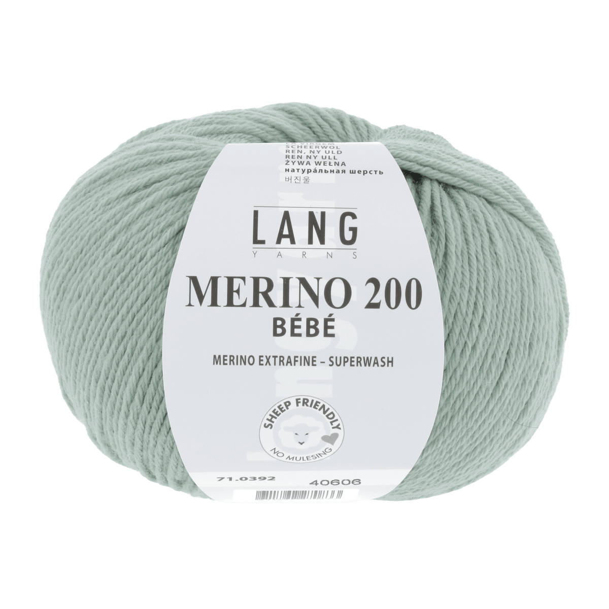 Lang Yarns Knitting Pattern 62 - 3 balls / sage 71.0392 ISLA Long-sleeved romper Pattern Bundle in Merino 200 Bébé by LANGYARNS | Punto 80-014