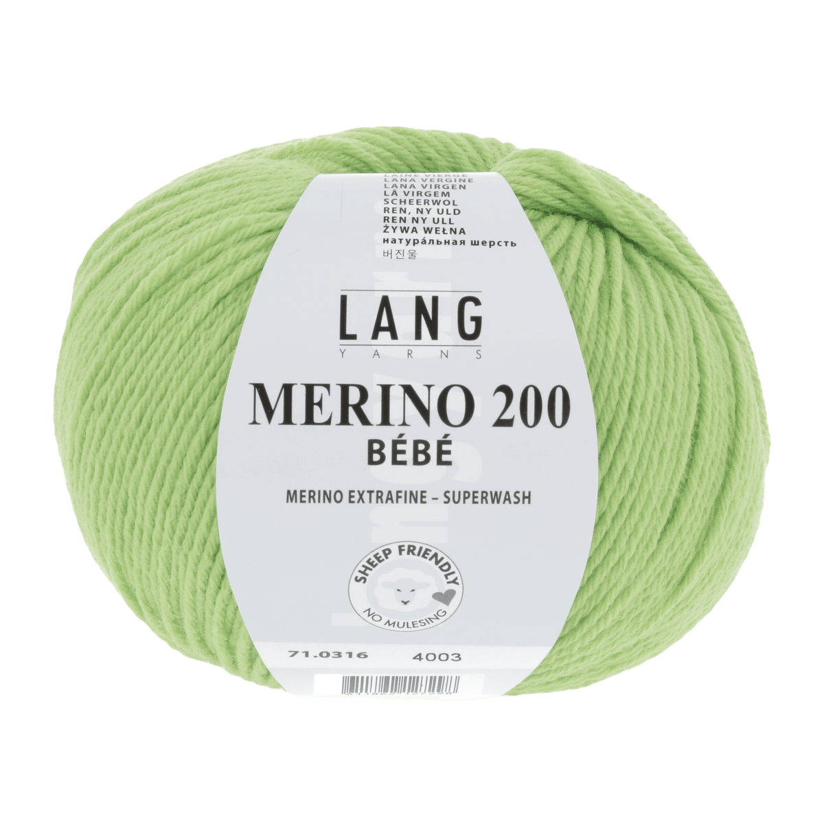 Lang Yarns Knitting Pattern 62 - 4 balls / apple 71.0316 INGE Wrap-over cardigan Pattern Bundle in Merino 200 Bébé by LANGYARNS | Punto 80-006