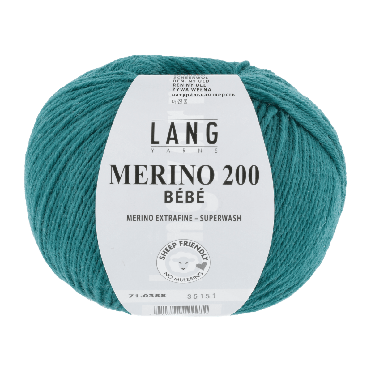 Lang Yarns Knitting Pattern 62 - 4 balls / petrol 71.0388 INGE Wrap-over cardigan Pattern Bundle in Merino 200 Bébé by LANGYARNS | Punto 80-006