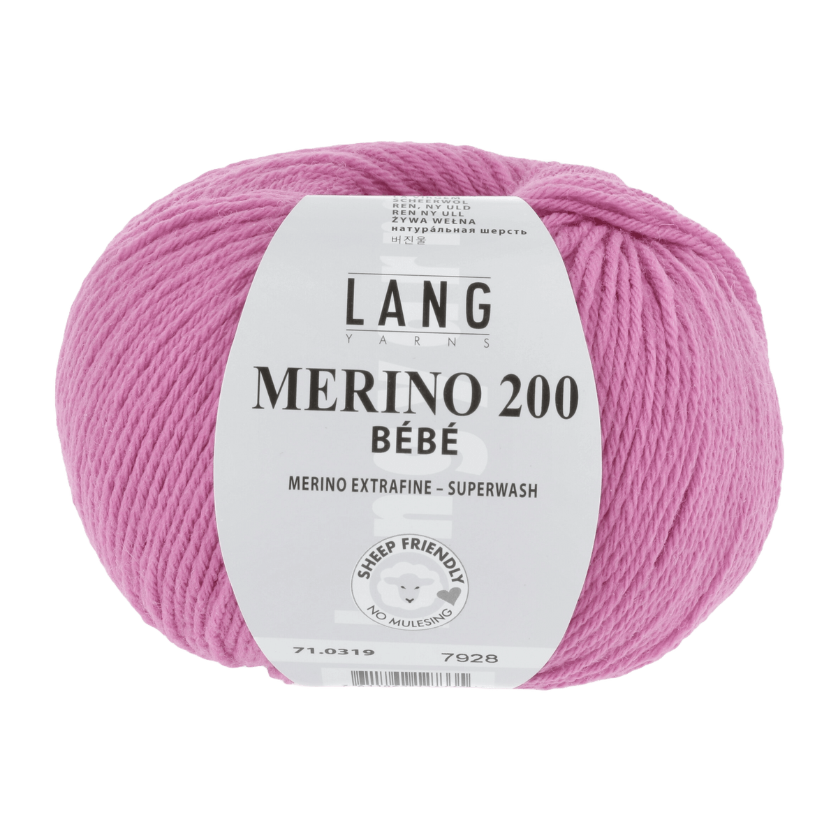 Lang Yarns Knitting Pattern 62 - 4 balls / pink 71.0319 INGE Wrap-over cardigan Pattern Bundle in Merino 200 Bébé by LANGYARNS | Punto 80-006