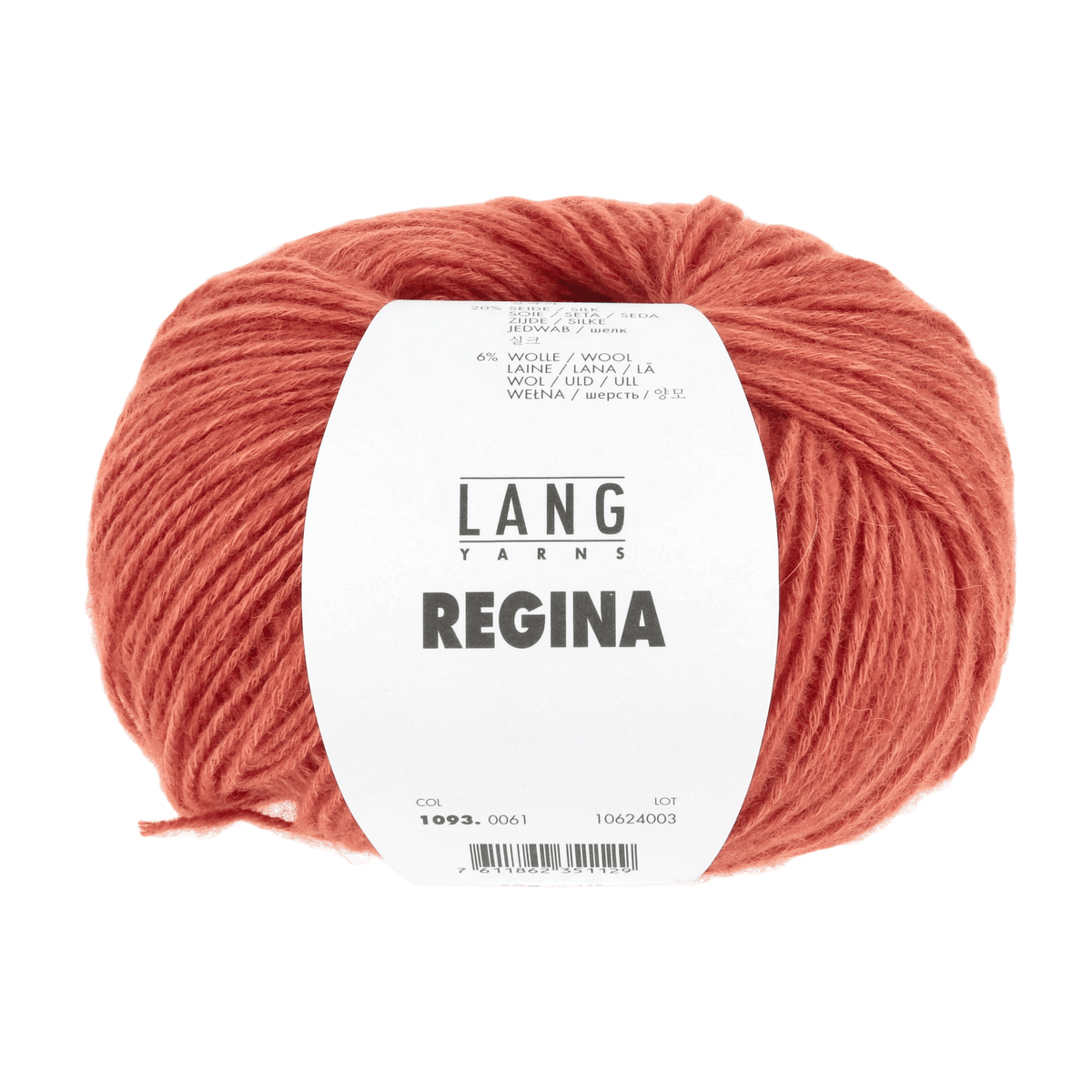 Lang Yarns Knitting Pattern 66 x 194 cm - 5 balls / tomato 1093.0061 BERTINA Triangular shawl Pattern Bundle in REGINA by LANGYARNS | Fatto a Mano 278-018