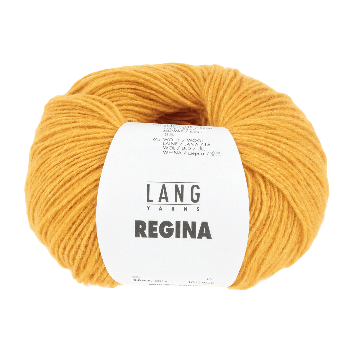 Lang Yarns Knitting Pattern 66 x 194 cm - 5 balls / yellow 1093.0014 BERTINA Triangular shawl Pattern Bundle in REGINA by LANGYARNS | Fatto a Mano 278-018
