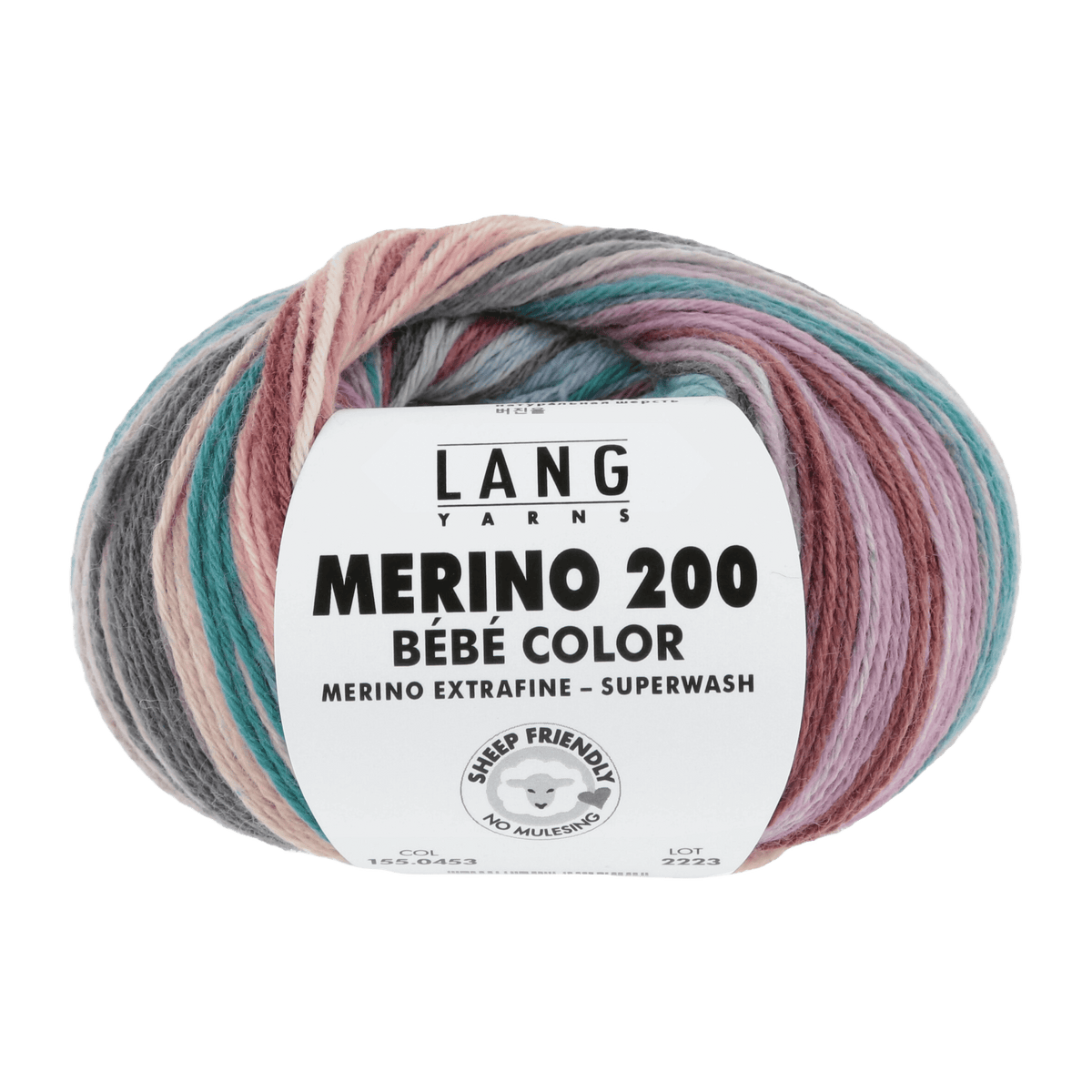 Lang Yarns Knitting Pattern 68 - 2 balls / blue/salmon/green 155.0453 Baby trousers Pattern Bundle in MERINO 200 BEBE COLOR by LANGYARNS | Punto 54-002