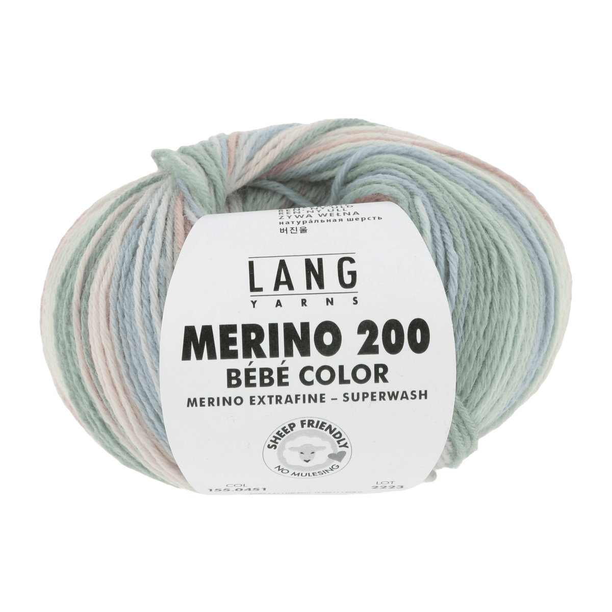 Lang Yarns Knitting Pattern 68 - 2 balls / pastel 155.0451 Baby trousers Pattern Bundle in MERINO 200 BEBE COLOR by LANGYARNS | Punto 54-002
