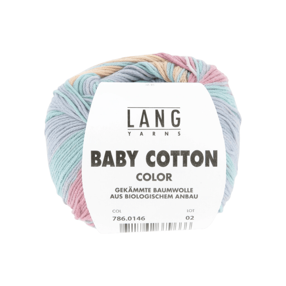 Lang Yarns Knitting Pattern 68 - 3 balls / lilac/berry/apricot 786.0146 Romper dress Pattern Bundle in BABY COTTON COLOUR by LANGYARNS | Punto 56-007
