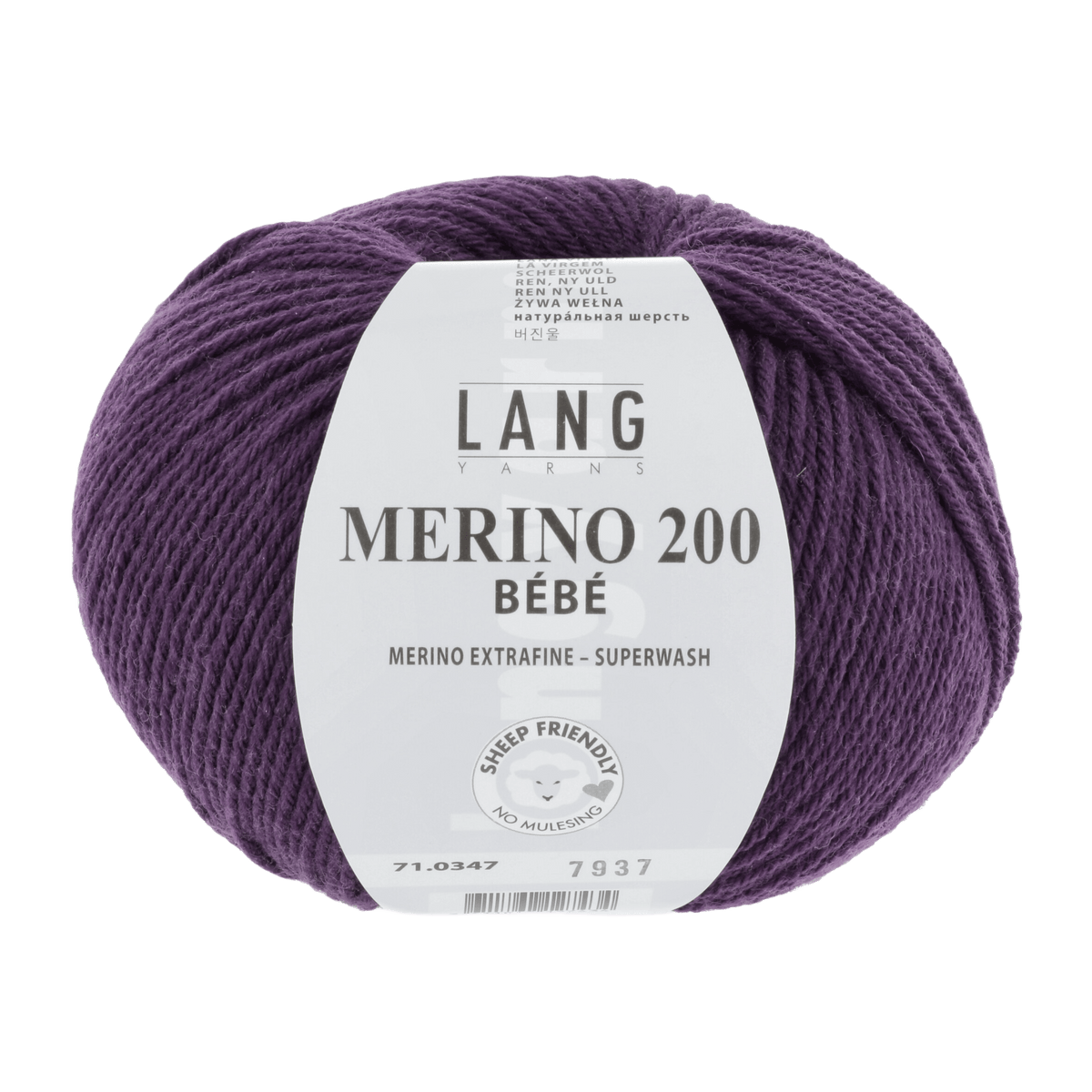 Lang Yarns Knitting Pattern 68 - 5 balls / purple 71.0347 SELMA Sweater Pattern Bundle in Merino 200 Bébé by LANGYARNS | Punto 80-009