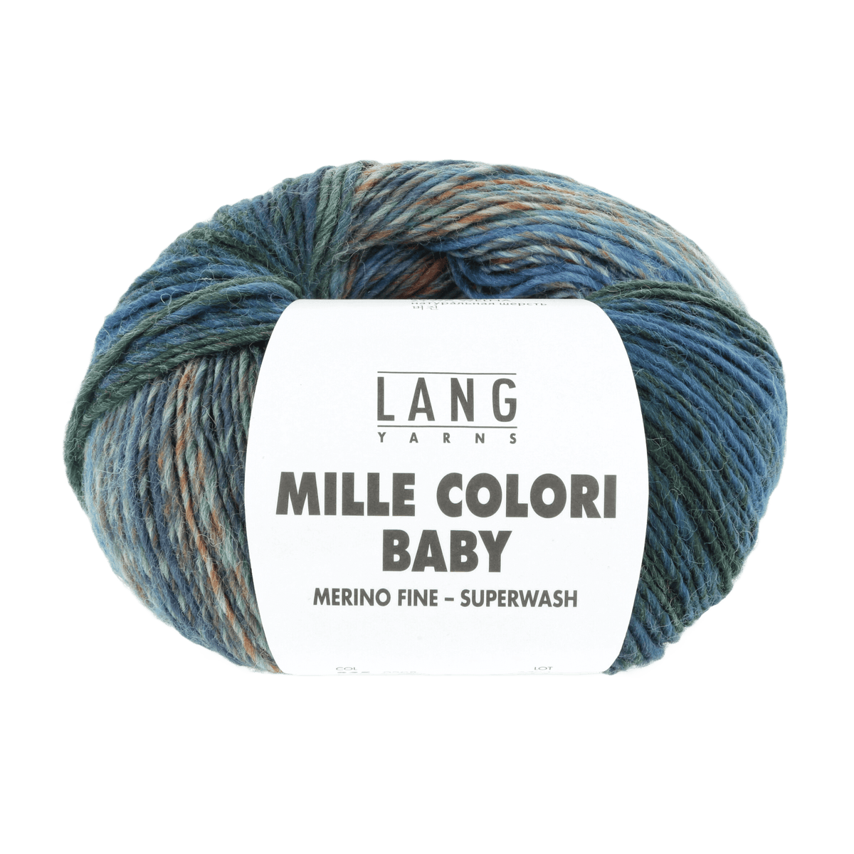 Lang Yarns Knitting Pattern 68-74 - 2 balls / BLAU/LACHS/PETROL 845.0208 UBBE Hat Pattern Bundle in Mille Colori Baby by LANGYARNS | Punto 80-020