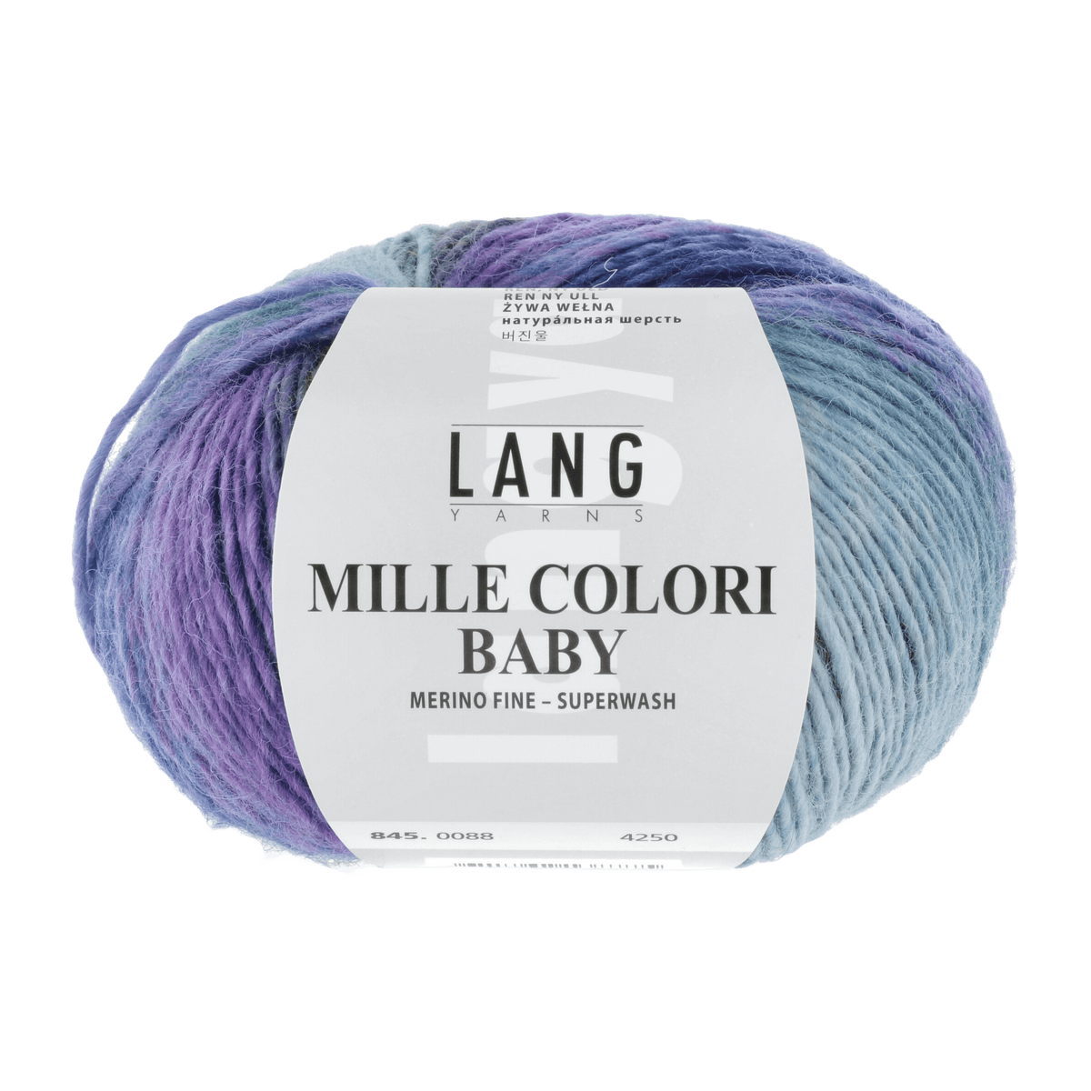 Lang Yarns Knitting Pattern 68-74 - 2 balls / PETROL/GRAU 845.0088 UBBE Hat Pattern Bundle in Mille Colori Baby by LANGYARNS | Punto 80-020