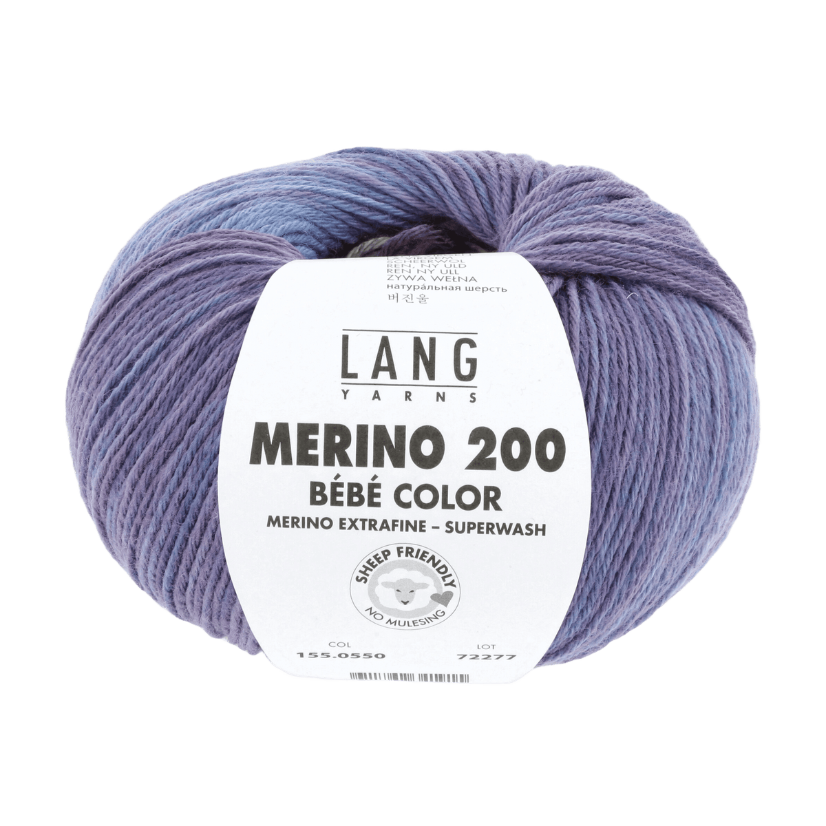 Lang Yarns Knitting Pattern 74-80 - 2 balls / blue/viola 155.0550 TILLY Balaclava Pattern Bundle in Merino 200 Bébé Color by LANGYARNS | Punto 80-012