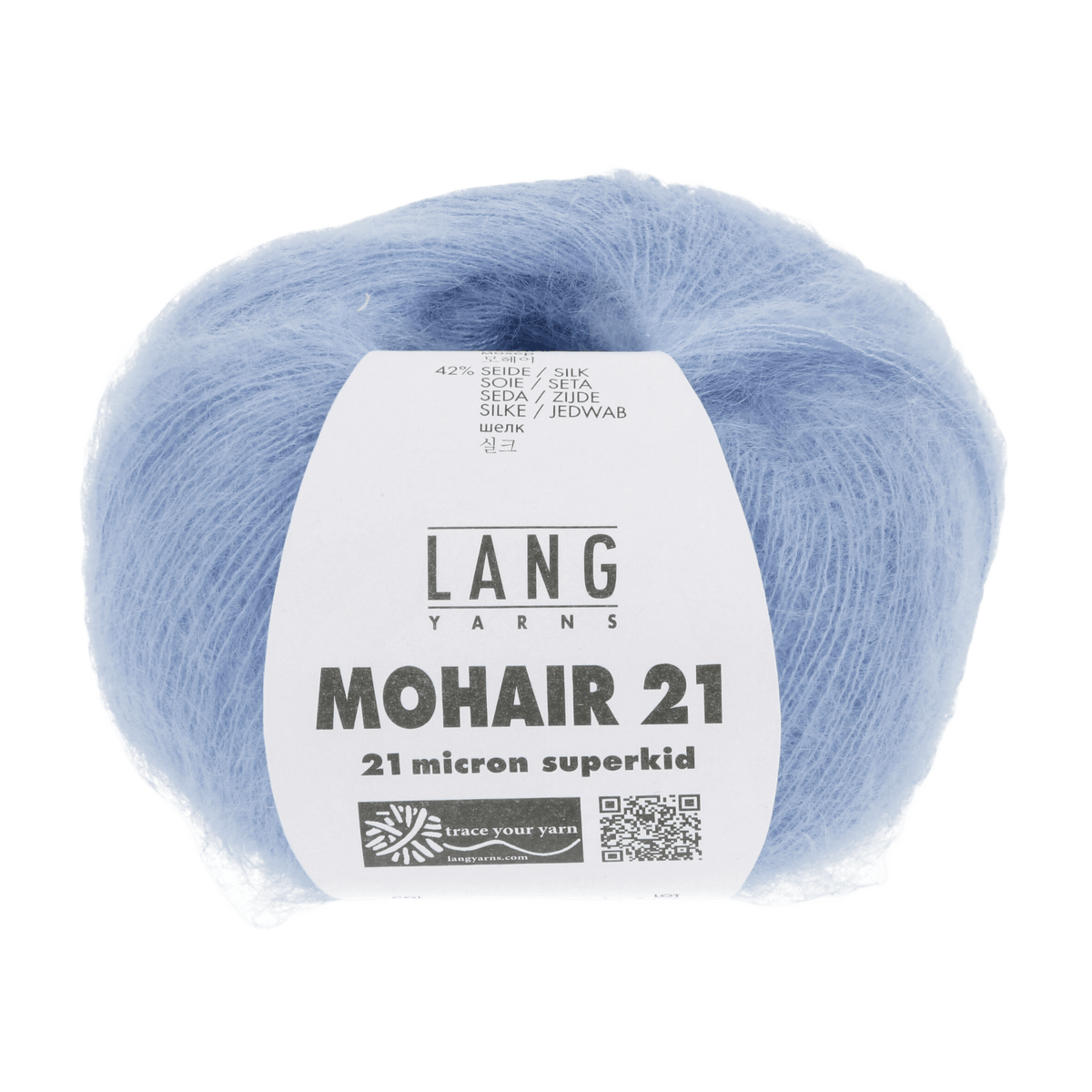Lang Yarns Knitting Pattern 80 x 40 cm - 5 balls / light blue 1120.0021 SASKIA Cowl Pattern Bundle in MOHAIR 21 by LANGYARNS | Fatto a Mano 278-023