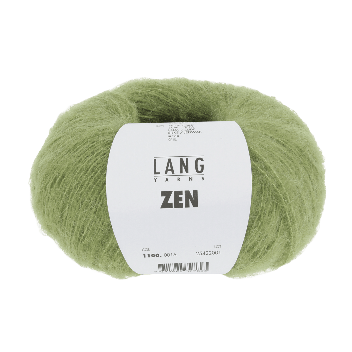 Lang Yarns Knitting Pattern 90 x 215 cm - 6 balls / green 1100.0016 ISABEL Triangular shawl Pattern Bundle in ZEN by LANGYARNS | Fatto a Mano 278-003