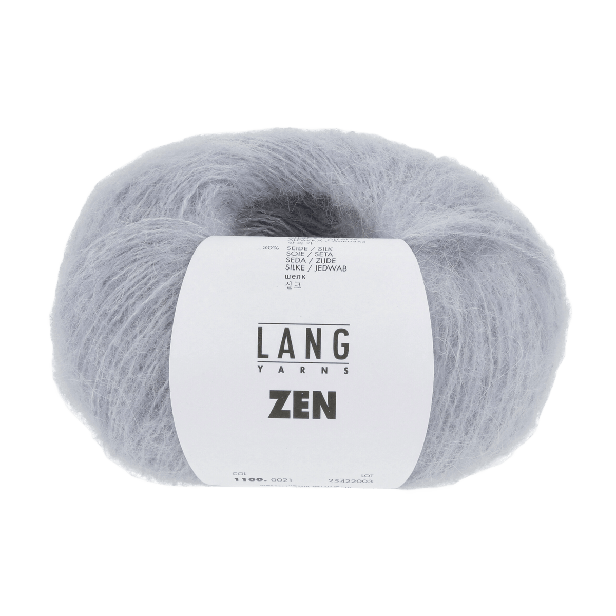 Lang Yarns Knitting Pattern 90 x 215 cm - 6 balls / light blue 1100.0021 ISABEL Triangular shawl Pattern Bundle in ZEN by LANGYARNS | Fatto a Mano 278-003