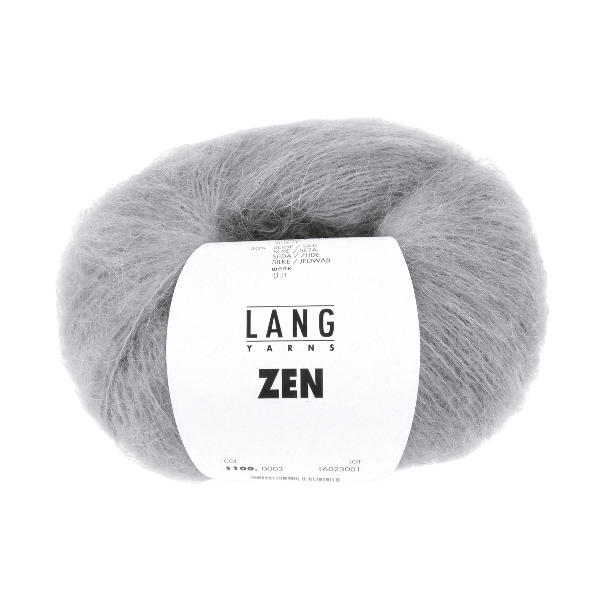 Lang Yarns Knitting Pattern 90 x 215 cm - 6 balls / light grey mélange 1100.0003 ISABEL Triangular shawl Pattern Bundle in ZEN by LANGYARNS | Fatto a Mano 278-003