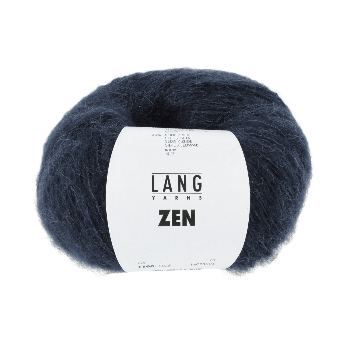 Lang Yarns Knitting Pattern 90 x 215 cm - 6 balls / navy 1100.0025 ISABEL Triangular shawl Pattern Bundle in ZEN by LANGYARNS | Fatto a Mano 278-003