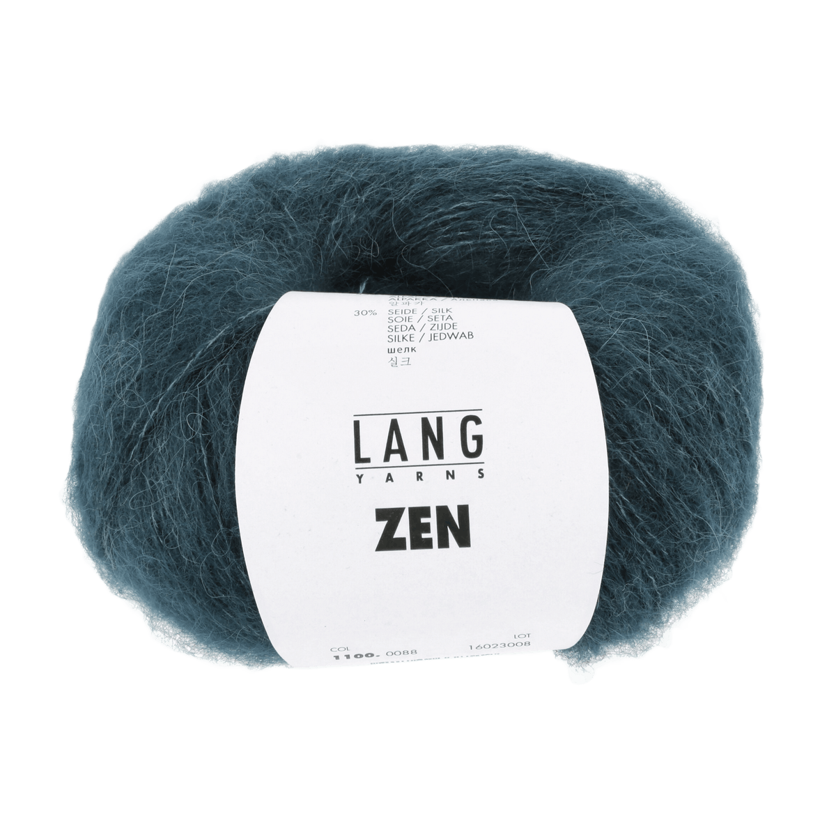 Lang Yarns Knitting Pattern 90 x 215 cm - 6 balls / petrol 1100.0088 ISABEL Triangular shawl Pattern Bundle in ZEN by LANGYARNS | Fatto a Mano 278-003