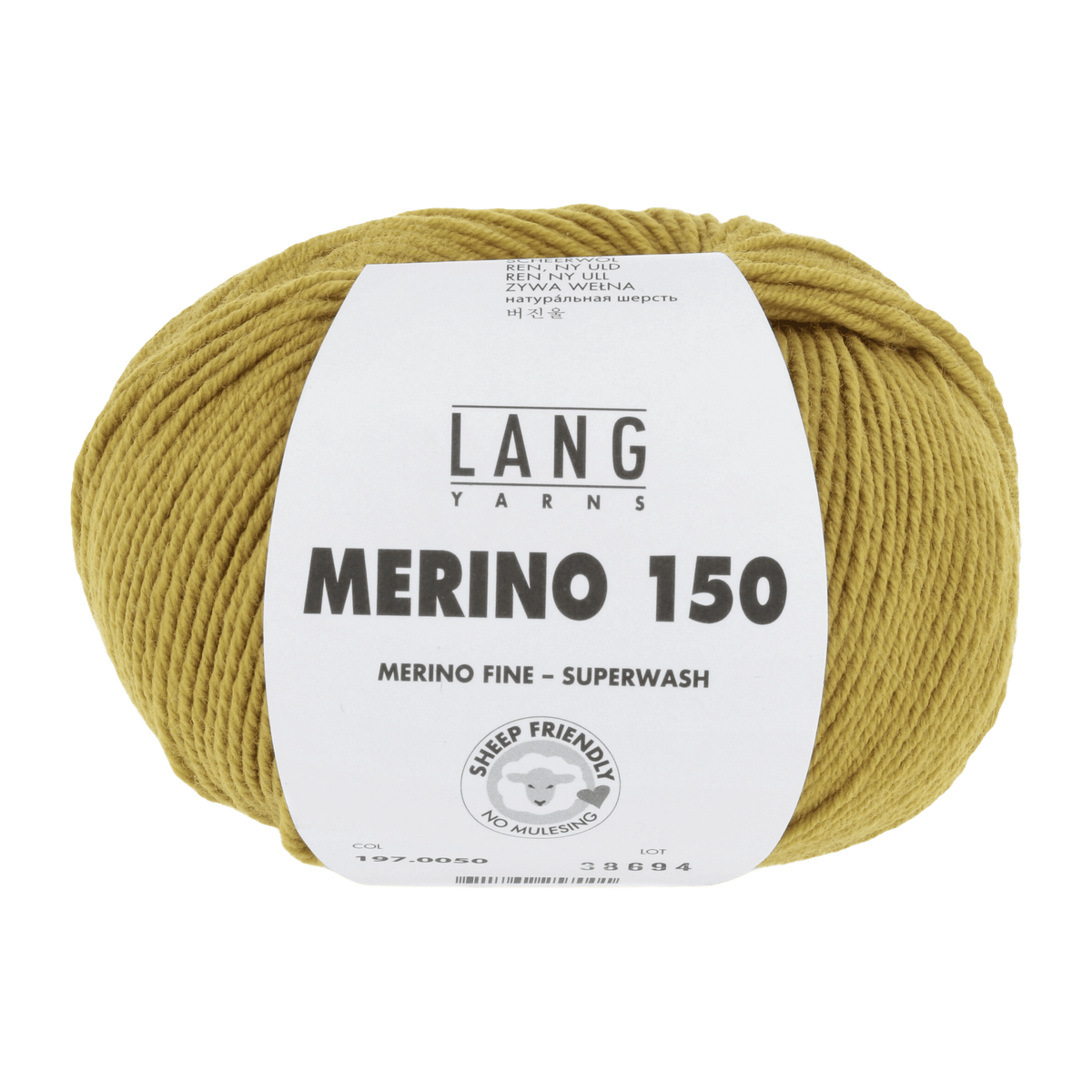 Lang Yarns Knitting Pattern 92-98 - 6 balls / gold 197.0050 Pullover Pattern Bundle in MERINO 150 by LANGYARNS | Punto 28-007