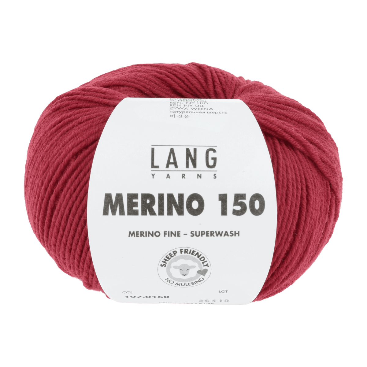 Lang Yarns Knitting Pattern 92-98 - 6 balls / hot red 197.0160 Pullover Pattern Bundle in MERINO 150 by LANGYARNS | Punto 28-007
