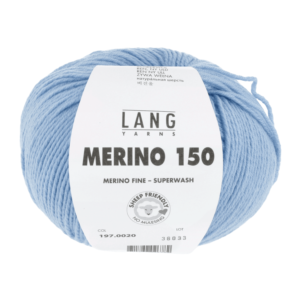 Lang Yarns Knitting Pattern 92-98 - 6 balls / light blue 197.0020 Pullover Pattern Bundle in MERINO 150 by LANGYARNS | Punto 28-007