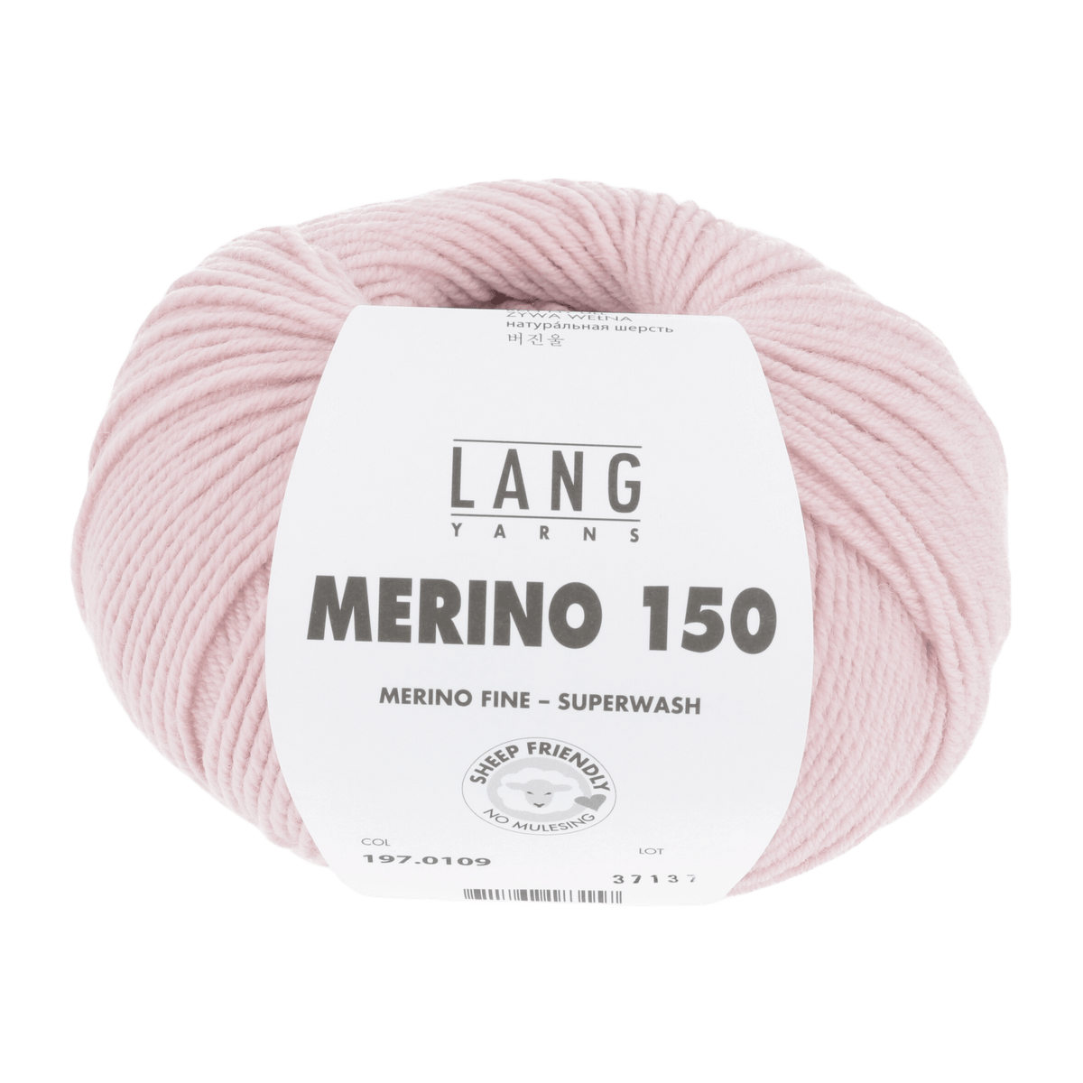 Lang Yarns Knitting Pattern 92-98 - 6 balls / light rose 197.0109 Pullover Pattern Bundle in MERINO 150 by LANGYARNS | Punto 28-007