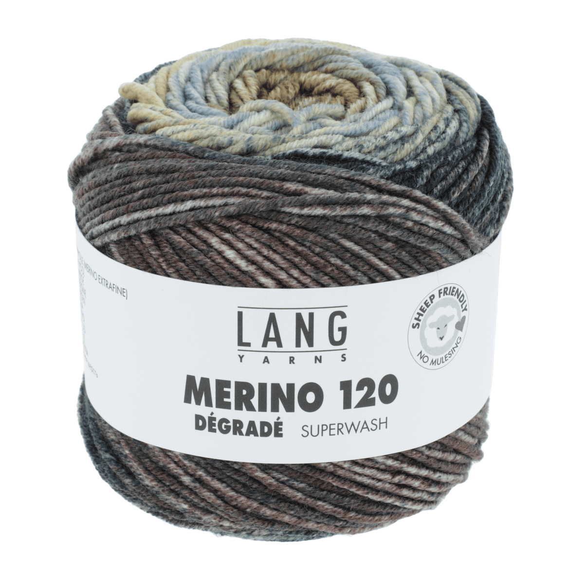Lang Yarns Knitting Pattern 98-104 - 6 balls / beige/petrol/grey 37.0013 Zip neck sweater Pattern Bundle in Merino 120 Dégradé by LANGYARNS | Punto 53-002