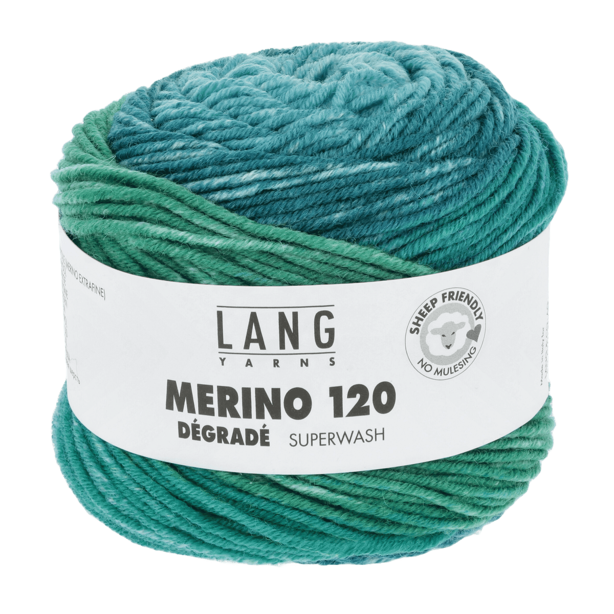 Lang Yarns Knitting Pattern 98-104 - 6 balls / petrol/green/blue 37.0018 Zip neck sweater Pattern Bundle in Merino 120 Dégradé by LANGYARNS | Punto 53-002