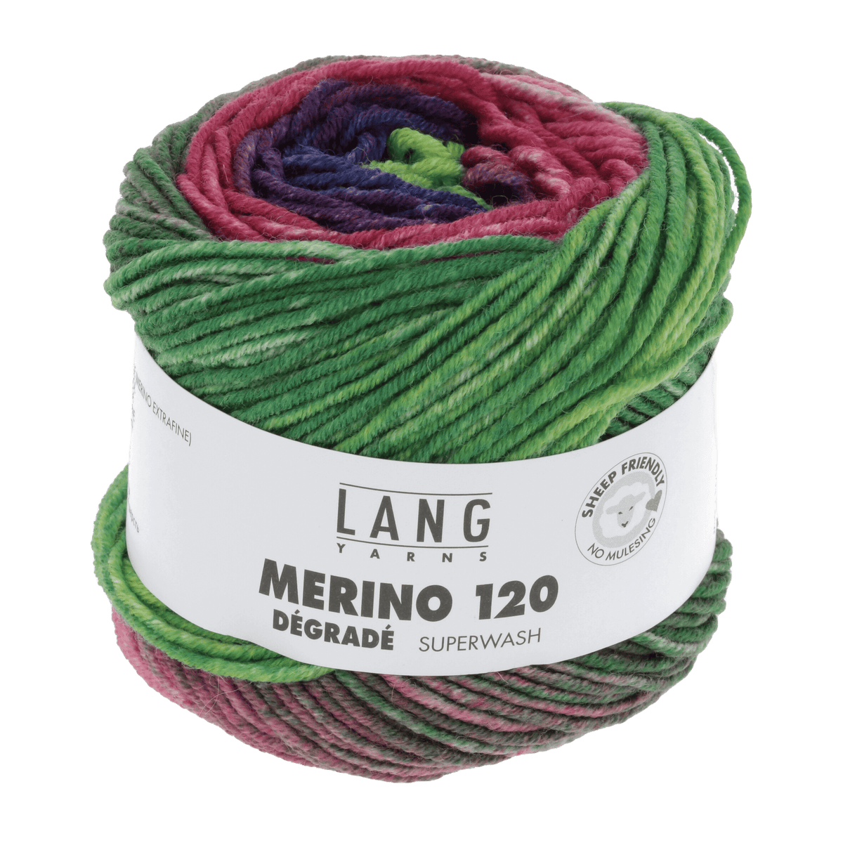 Lang Yarns Knitting Pattern 98-104 - 6 balls / red/blue/green 37.0008 Zip neck sweater Pattern Bundle in Merino 120 Dégradé by LANGYARNS | Punto 53-002