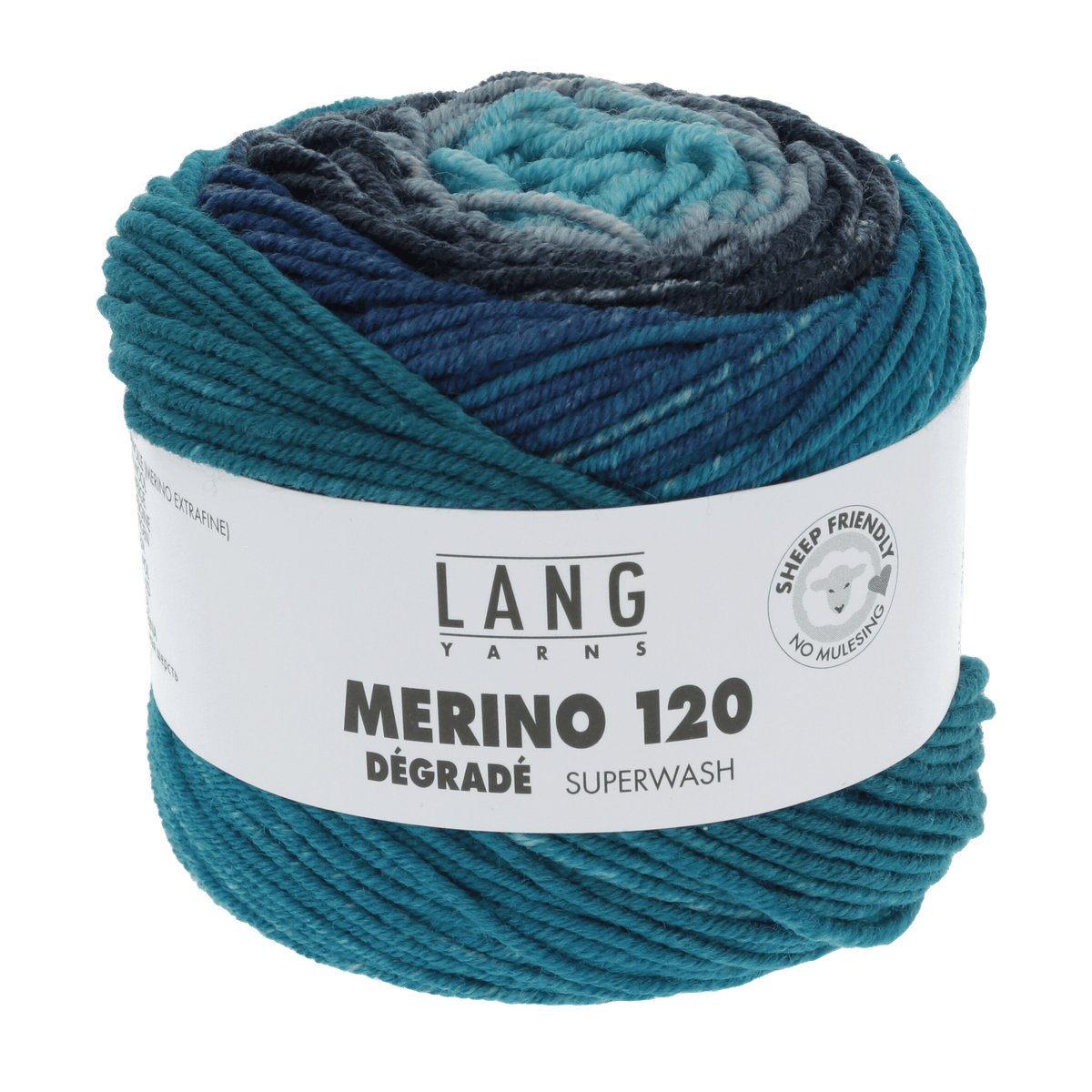 Lang Yarns Knitting Pattern 98-104 - 7 balls / blue 37.0005 Sweater Pattern Bundle in Merino 120 Dégradé by LANGYARNS | Punto 53-001