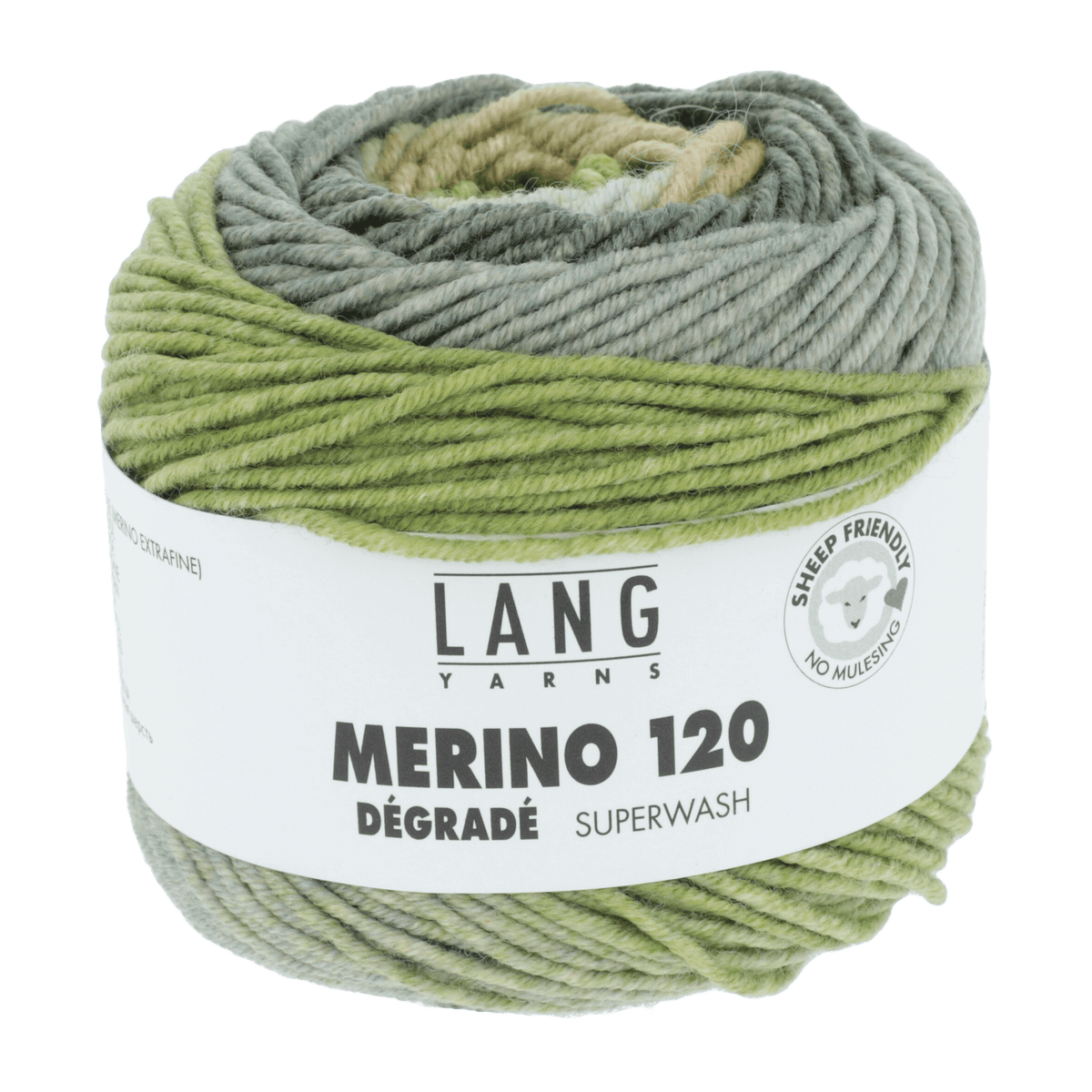 Lang Yarns Knitting Pattern 98-104 - 7 balls / olive/corn 37.0014 Sweater Pattern Bundle in Merino 120 Dégradé by LANGYARNS | Punto 53-001