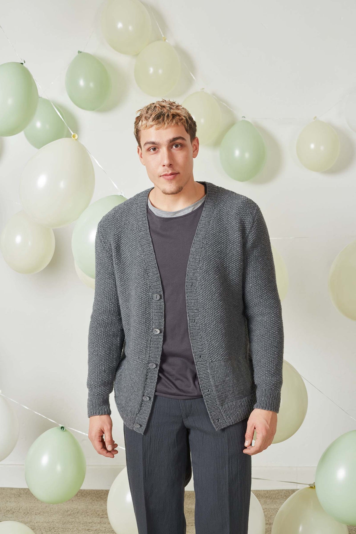 Lang Yarns Knitting Pattern ADAM Men's cardigan Pattern Bundle in LAMBSWOOL by LANGYARNS | Fatto a Mano 278-011