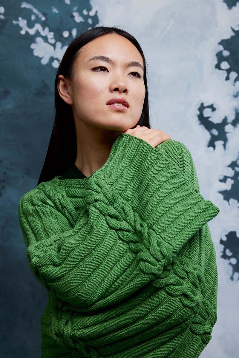 Lang Yarns Knitting Pattern ADRIANA Sweater Pattern Bundle in Merino 120 by LANGYARNS | Fatto a Mano 286-033