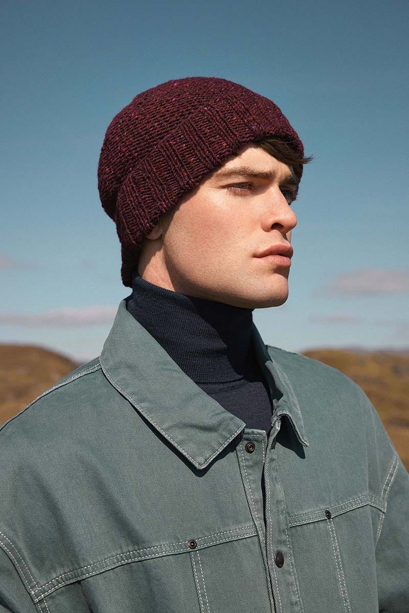 Lang Yarns Knitting Pattern ALEC Hat Mens Pattern Bundle in Donegal Tweed+ by LANGYARNS | Punto 87-088