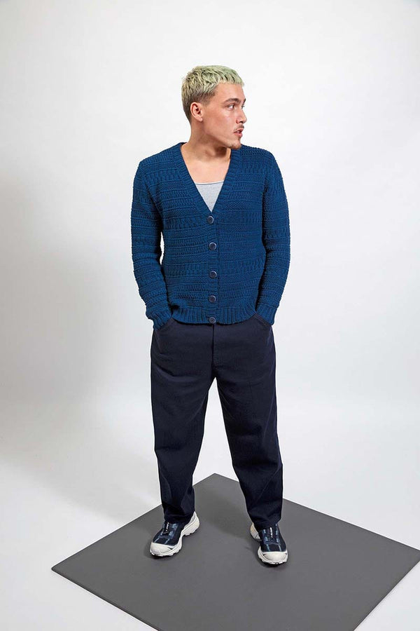 ALESSANDRO Men's Cardigan Pattern Kit in OCEANIA by LANGYARNS | Fatto a Mano 280-061