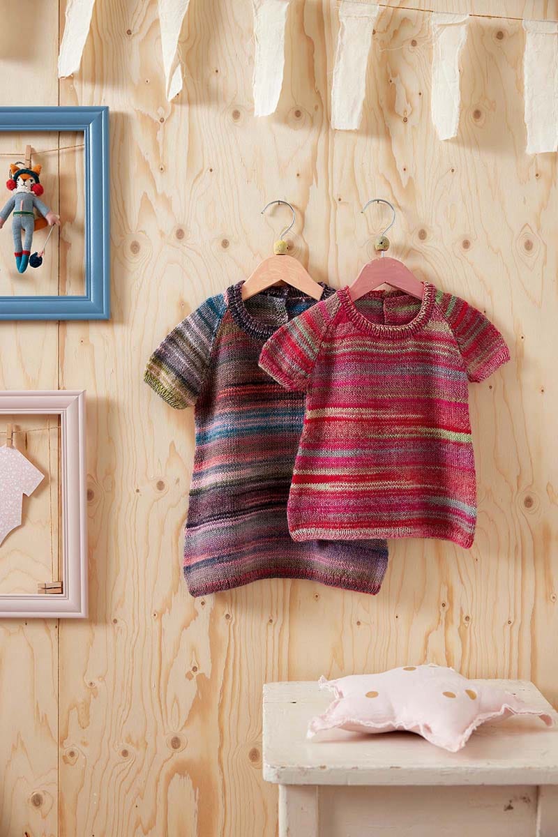 Lang Yarns Knitting Pattern AMALIE Dress Pattern Bundle in Mille Colori Baby by LANGYARNS | Punto 80-013