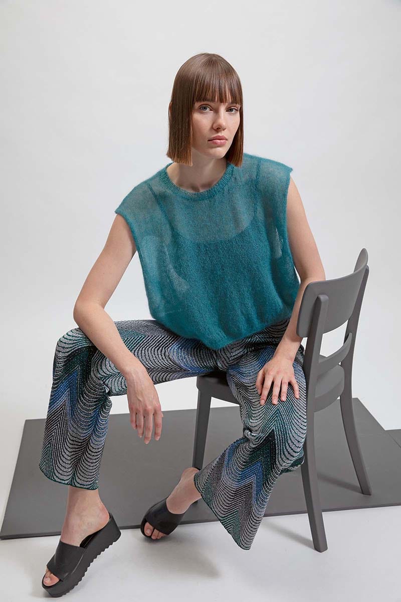 Lang Yarns Knitting Pattern ANASTASIA Oversized top Pattern Bundle in Mohair 21 by LANGYARNS | Fatto a Mano 280-047