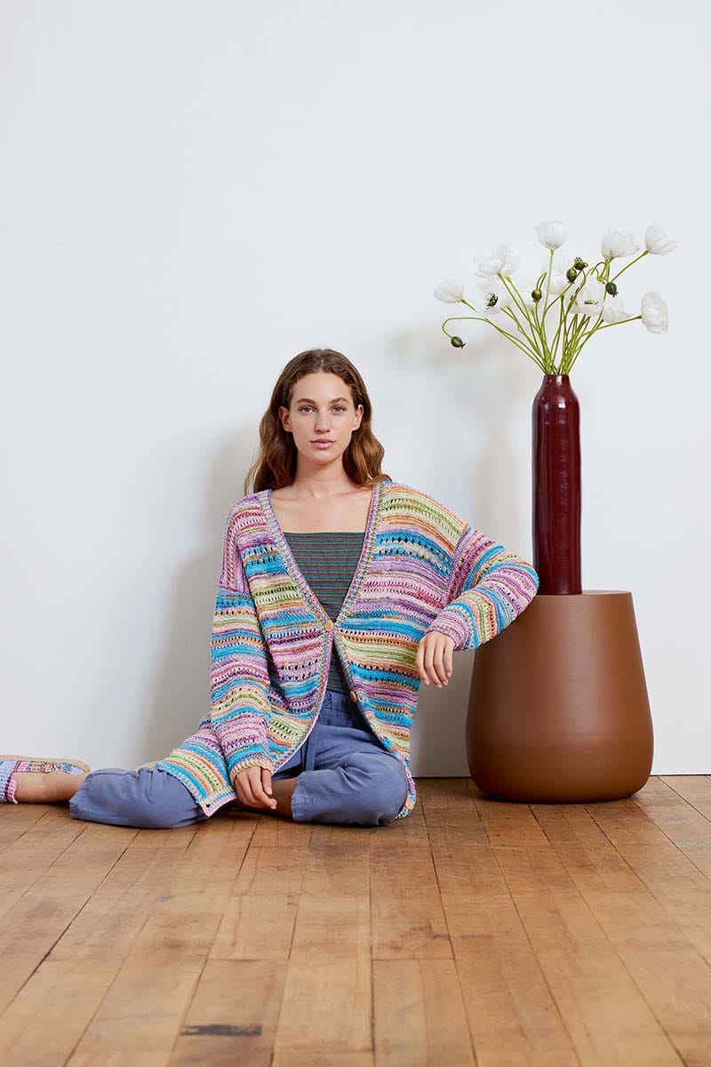 Lang Yarns Knitting Pattern ANDREN Cardigan Pattern Bundle in Fiesta by LANGYARNS | Fatto a Mano 284-040