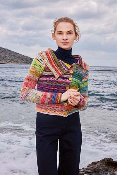 Lang Yarns Knitting Pattern ANTHEA Jacket Pattern Bundle in Infinity by LANGYARNS | Punto 85