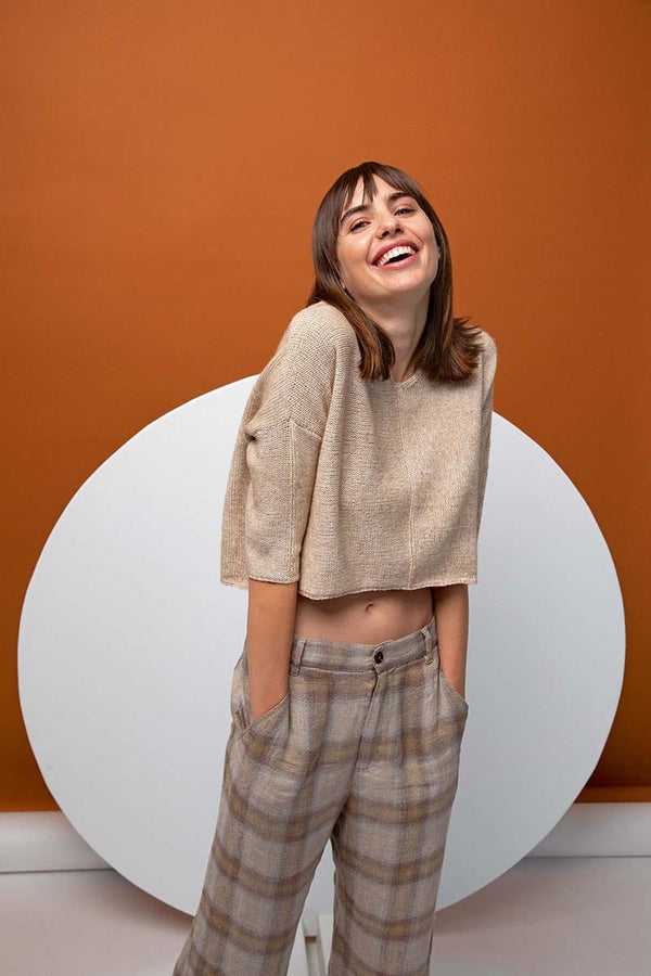 ARINA Cropped Sweater Pattern Kit in VAYA by LANGYARNS | Fatto a Mano 280-024