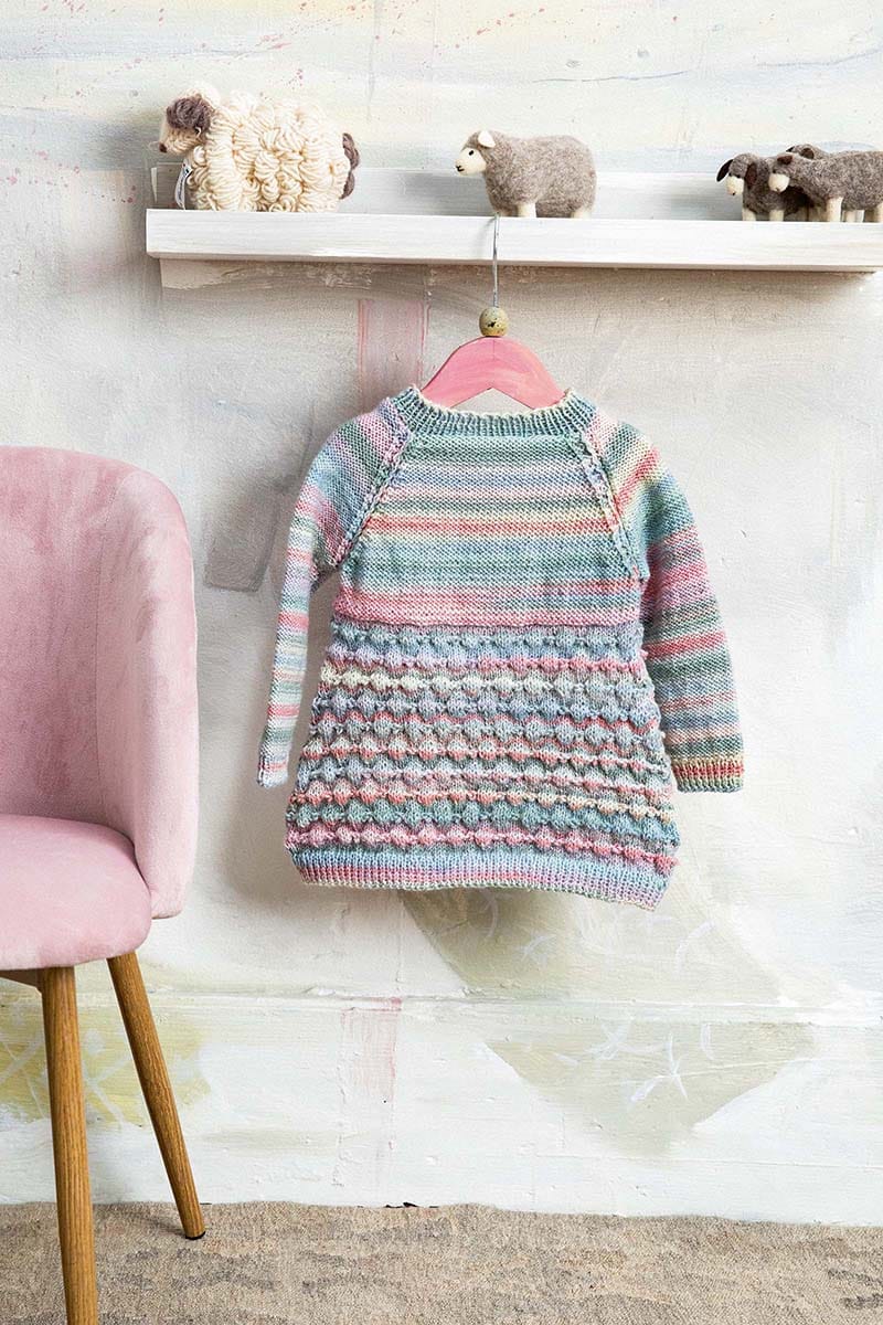 Lang Yarns Knitting Pattern Baby dress Pattern Bundle in MERINO 200 BEBE COLOUR by LANGYARNS | Punto 54-011