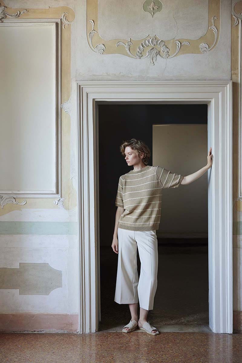 Lang Yarns Knitting Pattern BARBARA Short-sleeve sweater Pattern Bundle in Baby Cotton by LANGYARNS | Punto 92-005