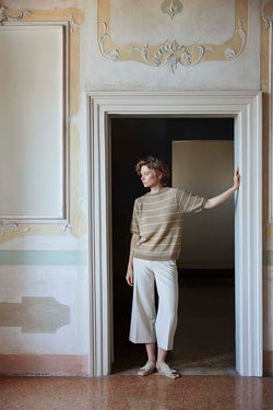 Lang Yarns Knitting Pattern BARBARA Short-sleeve sweater Pattern Bundle in Baby Cotton by LANGYARNS | Punto 92-005