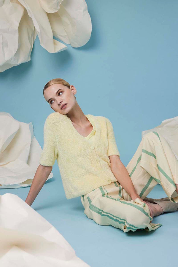 BELLA Short-sleeved Cardigan Pattern Kit in VELVET by LANGYARNS | Fatto a Mano 288-043