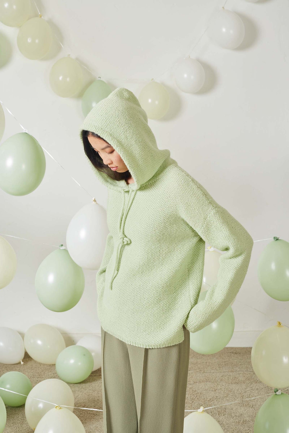 Lang Yarns Knitting Pattern BERNADETTE Hooded Sweater Pattern Bundle in REGINA by LANGYARNS | Fatto a Mano 278-019