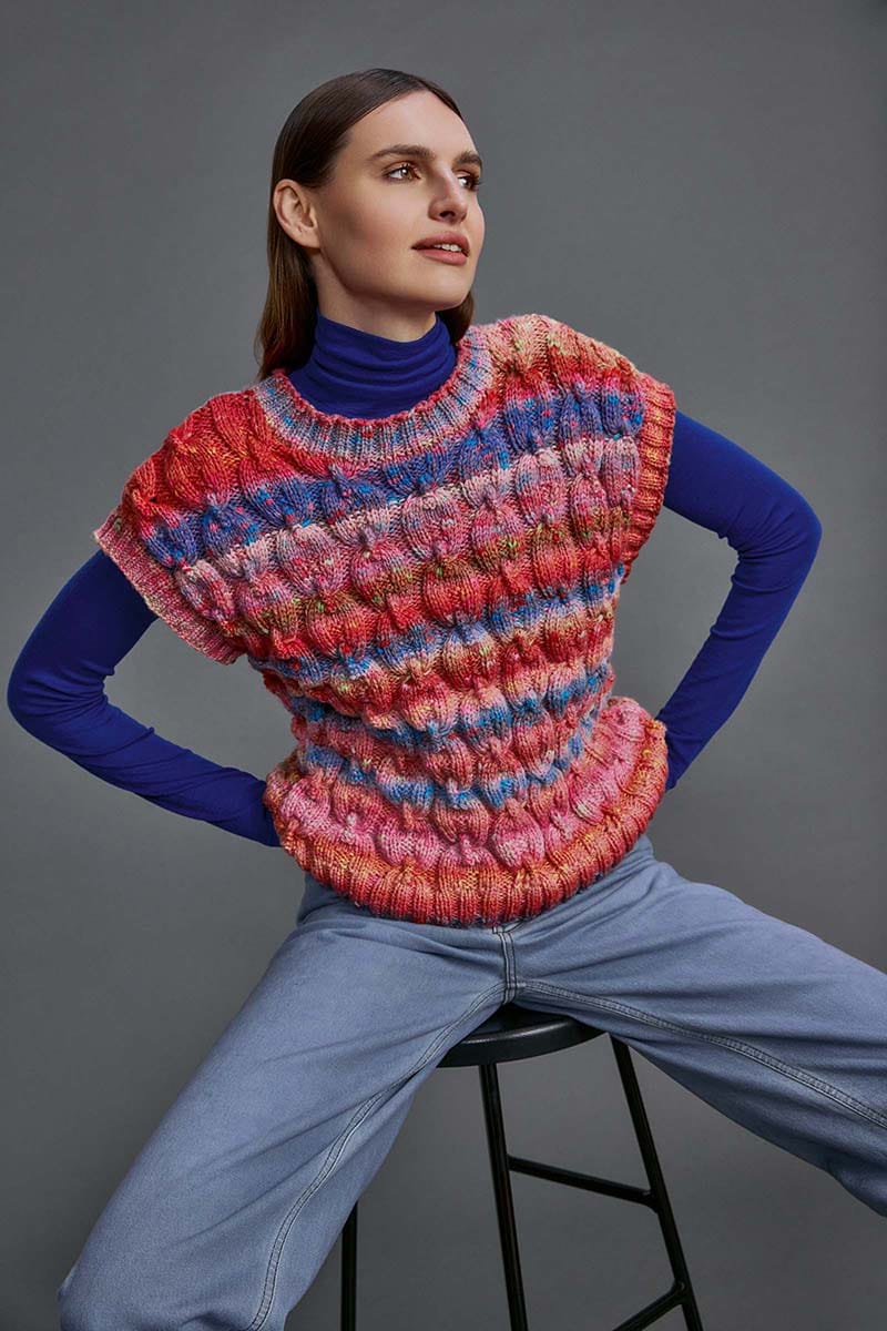 Lang Yarns Knitting Pattern BONNY Slipover Pattern Bundle in Magnolia by LANGYARNS | Punto 088