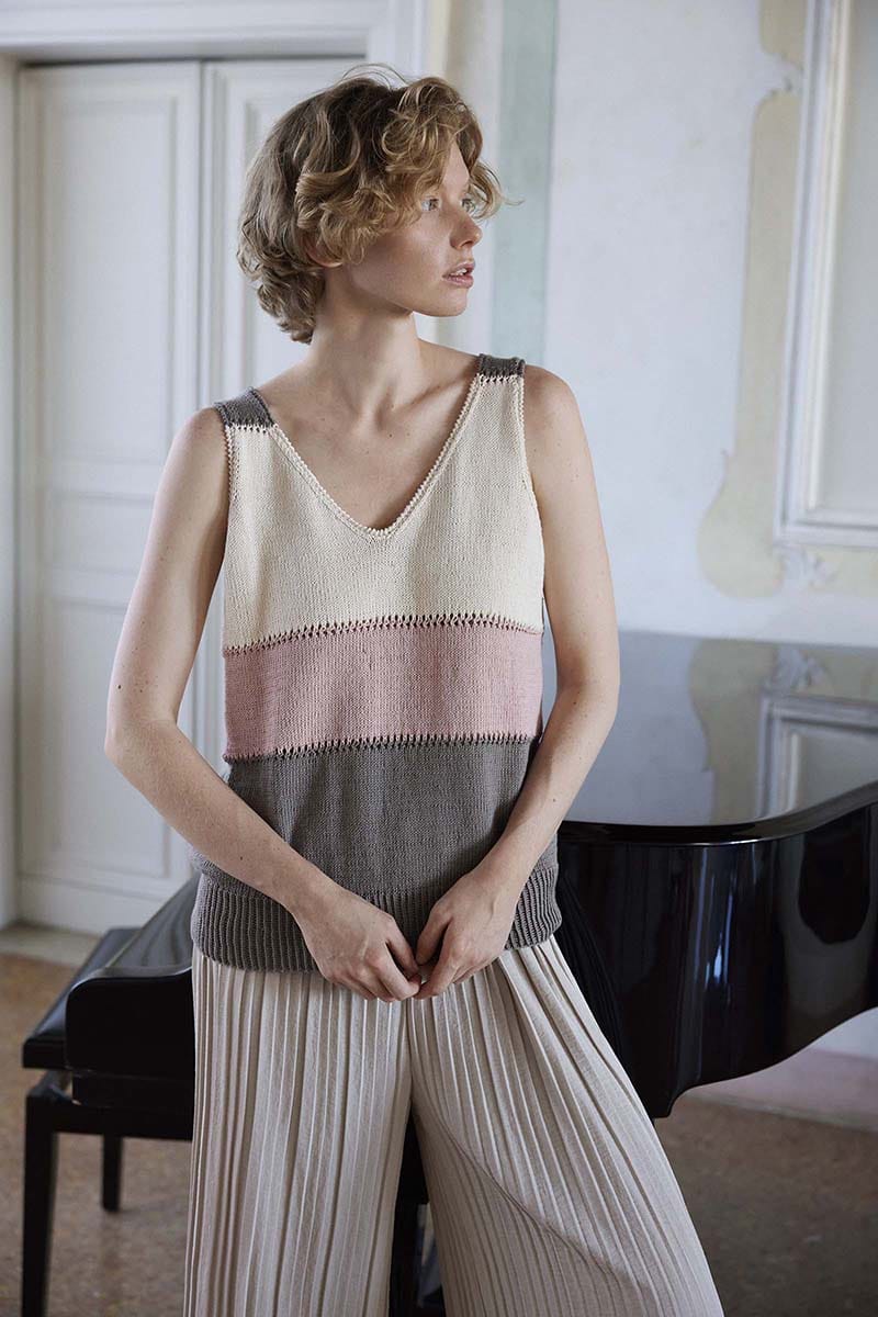 Lang Yarns Knitting Pattern BRENDA Top Pattern Bundle in Baby Cotton by LANGYARNS | Punto 92-004