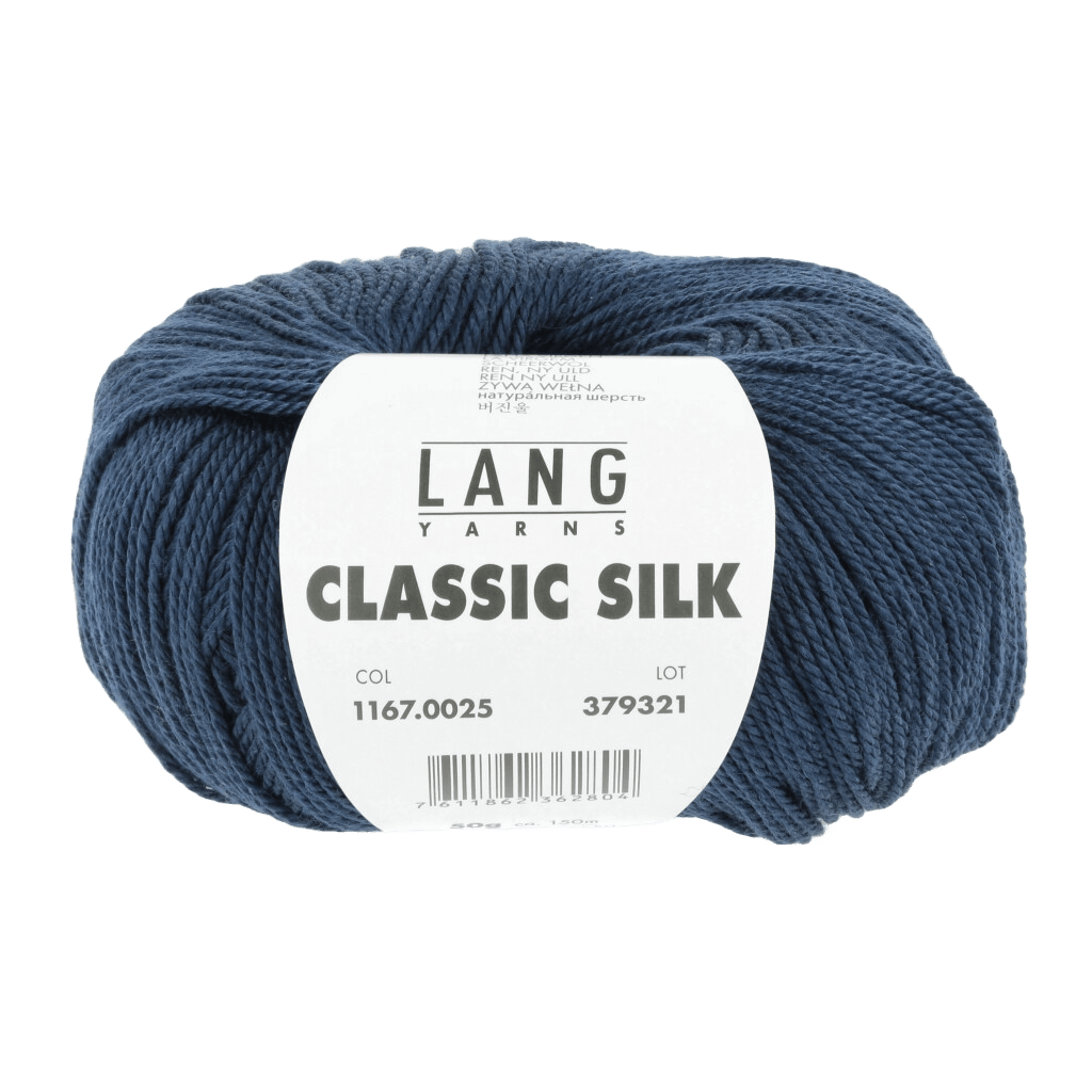 Lang Yarns Knitting Pattern ca 11 x 48 cm - 1 balls / navy 1167.0025 QUINN Headband Pattern Bundle in Classic Silk by LANGYARNS | Fatto a Mano 286-073
