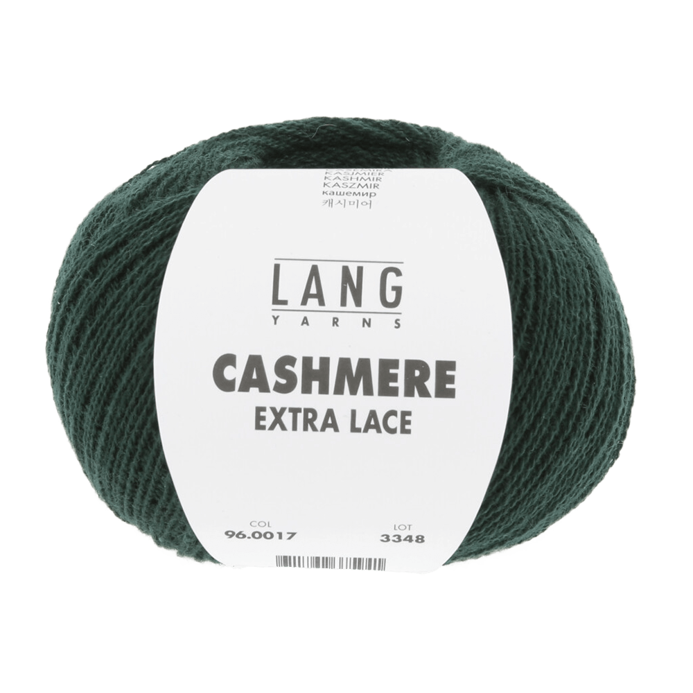 Lang Yarns Knitting Pattern ca 12 x 130 cm - 2 balls / fir 96.0017 ESTHER Triangular shawl Pattern Bundle in Cashmere Extra Lace by LANGYARNS | Punto 94-004